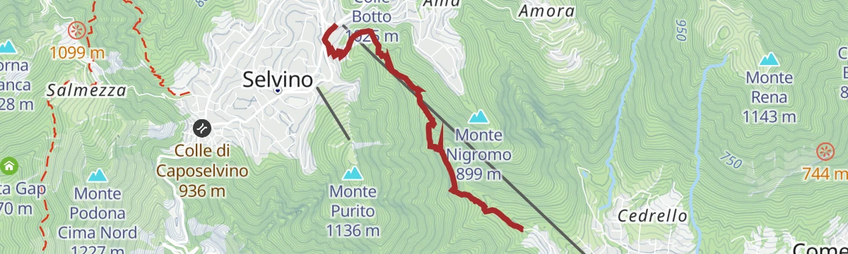 Route map: Mulattiera da Albino a Selvino: percorso 101